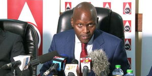 Kenya Pipeline Managing Director Joe Sang in a past press conference. 