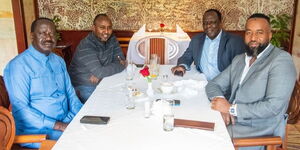 From left: ODM Leader Raila Odinga, Minority Whip Junet Mohamed, Deputy Party Leader Wycliffe Oparanya and Former Mombasa Governor Ali Hassan Joho. 