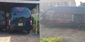 A photo collage of the "Dwasi' hearse launched by Kisumu West MP to help bereaved constituents. 