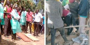 A photo collage of rescue missions ongoing at the Sigalala mining site