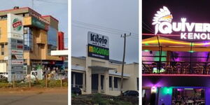 A photo collage of some of the new structures defining the landscape of Kenol Town in Murang'a County. 