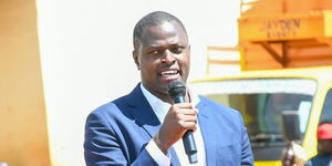 Kiharu MP Ndindi Nyoro speaks during the launch of the Masomo Bora Campaign in Kiharu Constituency on February 15, 2023. 