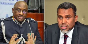 A photo collage of Inspector General of Police Japhet Koome and Driector of Public Prosecutions Noordin Haji. 