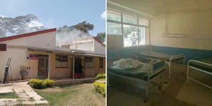 A photo collage of sections of the hospital during the fire incident on February 25, 2023. 