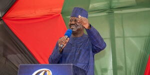 Former Prime Minister Raila Odinga addresses a meeting with Muslim Clerics in Nairobi on March 2, 2023. 