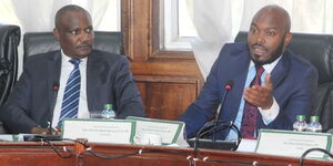 Nominated MP John Mbadi (left) leads members of the Public Accounts Committee during a grilling session on March 6, 2023.