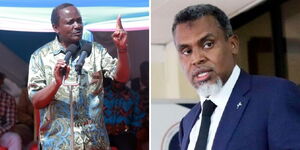 A photo collage of Wiper Party Leader Kalonzo Musyoka (left) and DPP Noordin Haji. 