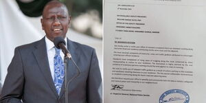 DP William Ruto (left) and a letter authored by Karen residents.