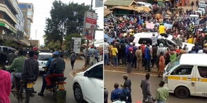 A collage of photographs showing crowds at UDA rally in Nyeri on Sunday, November 14, 2021.
