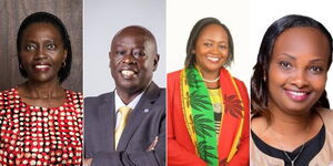 Kenyan running mates Martha Karua, Rigathi Gachagua, Justina Wamae and Ruth Mucheru