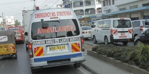 Vehicles driving on the new one-way lanes in Mombasa County