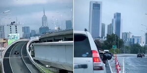 A photo collage of a section of Nairobi captured along the Nairobi Expressway by photographer Kamil Zaki.