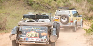A vintage vehicle pictured taking part in the Southern Cross Safari 2020