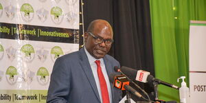 IEBC Chairman Wafula Chebukati presenting post-election evaluation report at Safari PArk Hotel, Nairobi on January 16, 2023