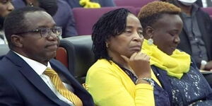 Senior Counsel David Maure Waihiga and Lady Justice Anna Ngibuini during memorial service at Citam Church