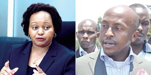 A collage of Kirinyaga Governor Anne Waiguru and former Tetu MP James Gethenji.