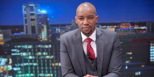 Citizen TV news anchor Waihiga Mwaura poses for a photo inside the station on April 24, 2023. 