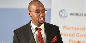 Citizen TV news anchor Waihiga Mwaura moderating a World Bank forum in 2019