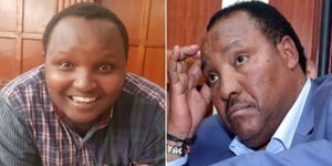 Former Kiambu governor Ferdinand Waititu (R) and son Brian Ndung'u 