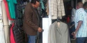 A photo of former Kiambu governor Ferdinand Waititu shopping in the city