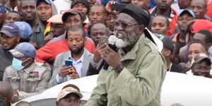 Roots Presidential Candidate George Lumiri Wajackoyah during his campaign trail in Mt Kenya region on Saturday July 9, 2022