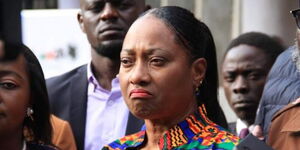 Meller Luchiri, Roots Party Presidential candidate George Wajackoyah's wife during a past press conference