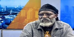 Roots Party Presidential candidate Goerge Wajackoyah on Wednesday, June 29, during an interview on NTV