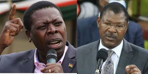 A file image of Defence Cabinet Secretary Eugene Wamalwa and Bungoma Senator Moses Wetangula