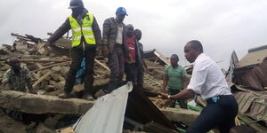Governor Kimani Wamatangi during rescue operation in the Kirigiti area in Kiambu county on Monday September 26, 2022