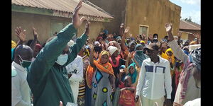 Kanduyi MP Wafula Wamunyinyi during a food distribution drive at Mjini Mosque in Kanduyi Constituency on May 25, 2020