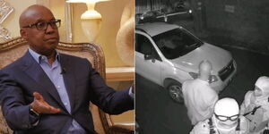 Photo collage between Jimi Wanjigi and the late night raid at his office in Nairobi on Monday January 17, 2022