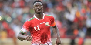 Footballer Victor Wanyama during a past Harambee Stars Match