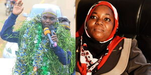 A collage image of Wesley Rotich (L) and Fatuma Achani (R).