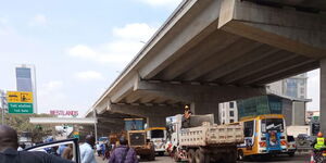 Cars approaching the Westlands roundabout in Nairobi County