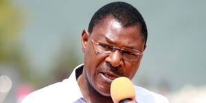 Bungoma Senator Moses Wetangula addresses a gathering at a NASA rally in 2017