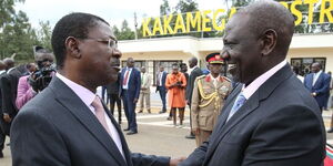 Speaker of the National Assembly Moses Wetangula and President William Ruto on Thursday December 8, 2022