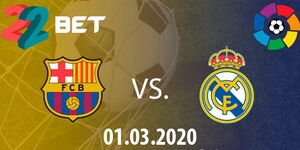 Promotional poster of the El Classico match between Real Madrid and Barcelona set for Sunday, March 1, 2020.
