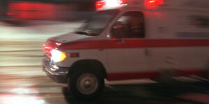 A screenshot of an ambulance on transit