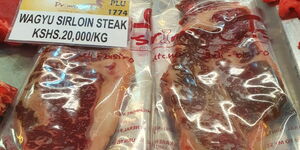 A piece of wagyu meat which goes for Ksh20,000, a kilo