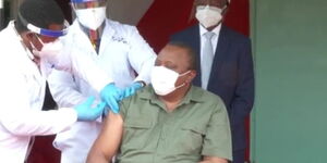 President Uhuru Kenyatta vaccinated on Friday, March 26, at State House