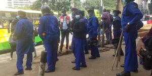 Police deployed in Nairobi during protests on Saturday, May 2