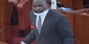 Elgeyo Marakwet Senator Kipchumba Murkomen in the Senate on July 21, 2021