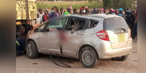 A vehicle that was sprayed with 18 bullets in Machakos County on Friday, July 30.