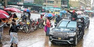 President Uhuru Kenyatta campaigning in Nyahururu in 2017