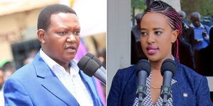A side by side photo of Machakos Governor Alfred Mutua and ex-wife Lilian Nganga