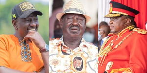 Deputy Presidnet William Ruto, former Prime Minister Raila Odinga and President Uhuru Kenyatta.
