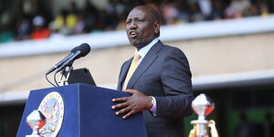 President William Ruto reading his speech at Kasarani Stadium on September 13, 2022