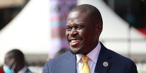 Nairobi Governor Johnson Sakaja  during the inauguration ceremony  of Wiliam Ruto at Kasarani Stadium on Tuesday, September 13, 2022