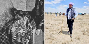 A photo collage of ailing form one boy and Philanthropist Karangu Muraya