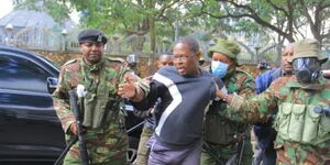 Kilifi Senator Stewart Madzayo was arrested by police officers at Nairobi CBD on Monday, March 20, 2023.